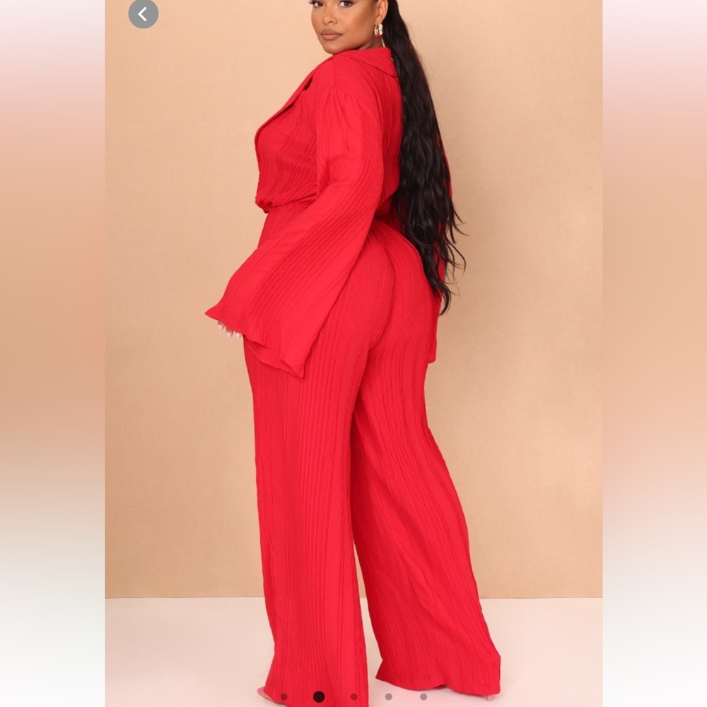 Plus Red Jumpsuit